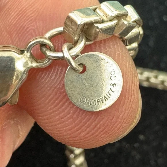 2000s Tiffany and Co Sterling Silver Venetian Box Chain Link Necklace 18 Chain
